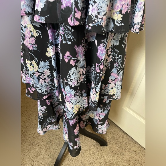 Nine West Floral Ruffle Midi Dress Size 2 - Picture 12 of 12